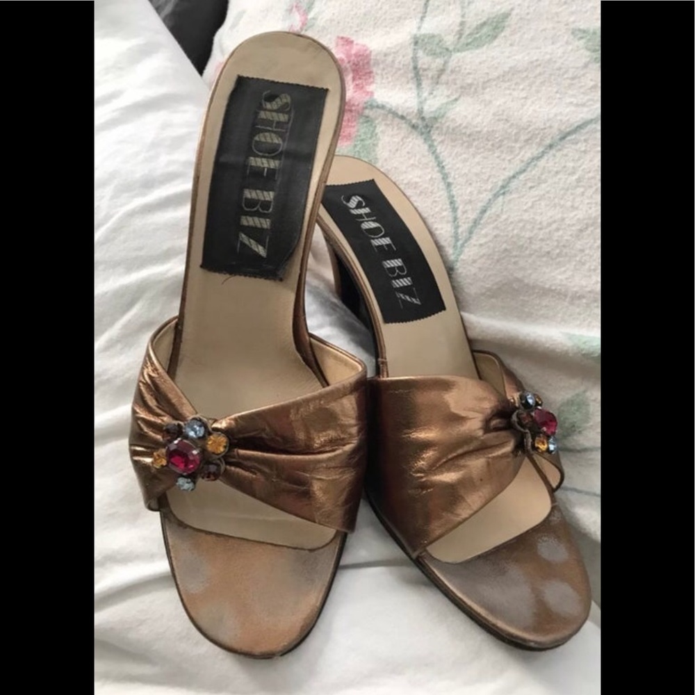 Sweet Vintage Slides Shoes w/ Jewels Size 6